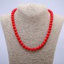 Coral Necklace (Pressed), Smooth Round, Diameter 8.5mm +/-, Length 46cm +