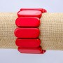 Coral (Pressed) Stretch Bracelet, Smooth Link 33x13mm+