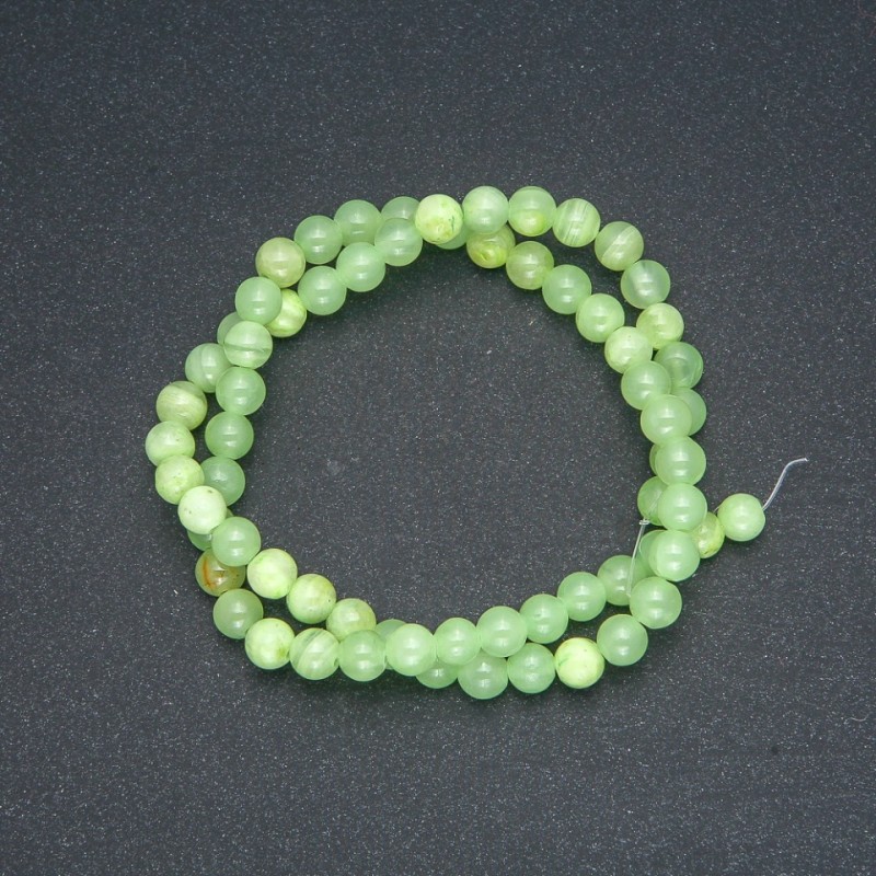 Beads on Thread, Natural Onyx Stone, Smooth Round, Diameter 6mm +/-, Length 40cm +