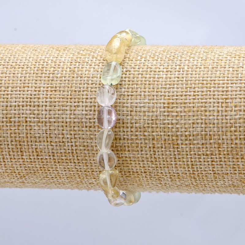 Bracelet on Elastic Band, Assorted Tumbled Stones, diameter 8x6mm+