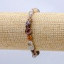Elastic Bracelet with Natural Botswana Agate Stone, Tumbled, Diameter 8x6mm+
