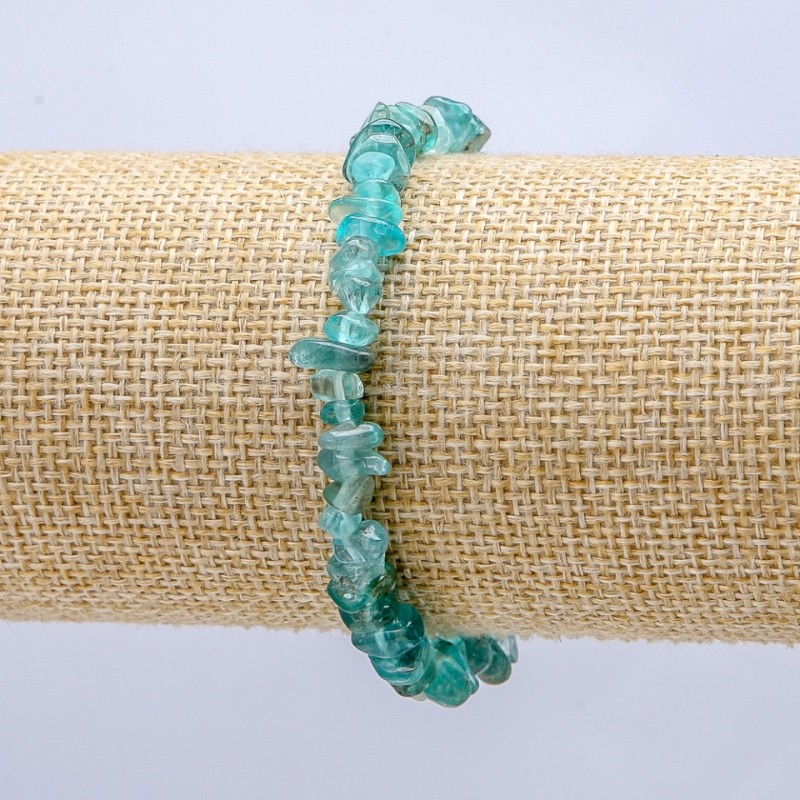 Bracelet on Elastic Band, Tinted Rock Crystal Chips, diameter 7x3mm+