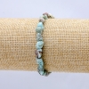 Natural Larimar Bracelet on Elastic Band, Tumbled Beads, 7x6mm Diameter+