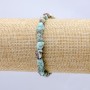 Natural Larimar Bracelet on Elastic Band, Tumbled Beads, 7x6mm Diameter+