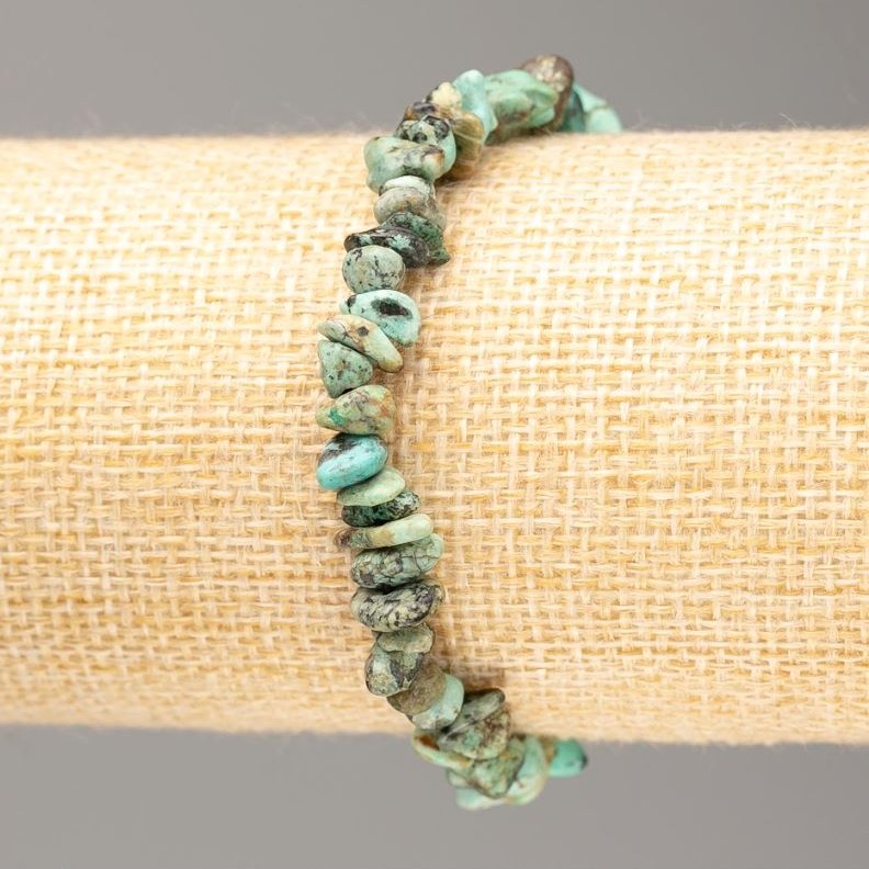 Natural Amazonite Chip Bracelet on Elastic Band, 7x3mm Diameter+
