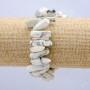 Elastic Bracelet with Natural Cacholong Stone Chips "Needle", Diameter 20x8mm+