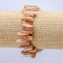 Natural Selenite Bracelet on Elastic Band, "Needle" Chip Beads, 15x5mm Diameter+