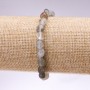Bracelet on Elastic Band, Natural Labradorite Tumbled Stone, diameter 7x6mm+