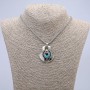 Pendant "Dragon Eye" in Setting 43x35mm on a Chain, Length 70cm, Silver-Tone Metal