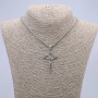 Pendant "Cross" 52x30mm +/- on a chain, length 70cm +/- silver-tone metal