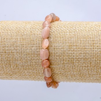 Natural Stone Selenite Bracelet on Elastic Band, Tumbled 10x6mm+