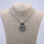 Pendant 43x30mm on Chain, Length 70cm +/-, Silver-Tone Metal