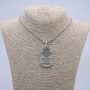 Pendant 57x27mm on Chain, Length 70cm +/-, Silver-Tone Metal