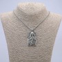 "Hooded Figure" Pendant 55x30mm on Chain, Length 70cm +/-, Silver-Tone Metal