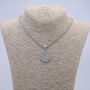 Yin Yang Pendant 36x25mm on Chain, Length 70cm +/-, Silver-Tone Metal