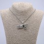 Jaguar Pendant 50x35mm on Chain, Length 70cm +/-, Silver-Tone Metal