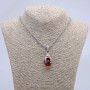"Paw with Orb" Pendant 45x20mm on Chain, Length 70cm +/-, Silver-Tone Metal