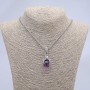 Paw with Orb Pendant Lilac 45x15mm +/- on Chain, Length 70cm +/- Silver-Tone Metal