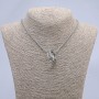 Ring Pendant 26x8mm on chain, length 70cm +/- silver-tone metal