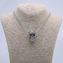 "Skull" Pendant 36x22mm on Chain, Length 70cm +/- Silver-Tone Metal