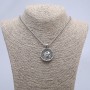 "Yin Yang" Pendant 40x30mm on Chain, Length 70cm +/- Silver-Tone Metal