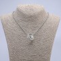 Ring Pendant 24x8mm on Chain, Length 70cm +/- Silver-Tone Metal