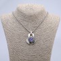 "Dragon Eye" Pendant in Setting 43x35mm on Chain, Length 70cm, Silver-Tone Metal