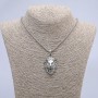 Lion Pendant 45x27mm on Chain, Length 70cm +/- Silver-Tone Metal