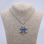 Dragon Eye in Frame Pendant 50x35mm on Chain, Length 70cm +/- Silver-Tone Metal