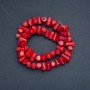 Natural Coral Chip Beads on Thread, diameter 11x6mm, length 39 +/- (Price per 100g)