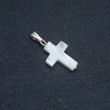 Natural White Mother-of-Pearl Pendant 20x15mm+