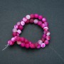 Natural Agate Beads on Strand, Matte Raspberry, 8mm Diameter, 37cm+ Length