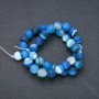 Natural Agate Beads on Strand, Matte Blue, 10mm Diameter, 37cm+ Length