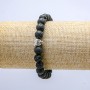 Lava Stone Elastic Bracelet, Leopard Charm, 8mm+/- Diameter