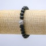 Elastic Shungite (Imitation) Bracelet, diameter 8mm+/-, Leo, length 18cm+