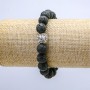 Lava Stone Stretch Bracelet, 10mm+/- diameter, with Lion