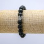 Shungite (Imitation) Stretch Bracelet, diameter 10mm+/-, Crown, length 18cm+