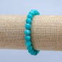 Natural Aquamarine Elastic Bracelet, Smooth Ball, 8mm+ Diameter