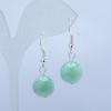 Burmese Jadeite Earrings, Smooth Ball, Natural Stone, 12mm+/- Diameter, 35mm Length