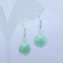 Burmese Jadeite Earrings, Smooth Ball, Natural Stone, 12mm+/- Diameter, 35mm Length