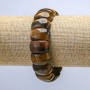 Elastic Bracelet with Natural Tiger's Eye Stone, smooth link 20x12mm+