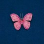 Sale! Butterfly Brooch with Pink and Raspberry Rhinestones, Gold-Tone Metal 35x45mm +