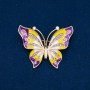 Sale! Butterfly Brooch Enamel, White Rhinestones, Gold-Tone Metal 54x43mm +
