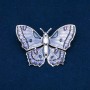 Clearance! Butterfly Brooch with Enamel, silver-tone metal 42x60mm +