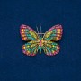 Clearance! Butterfly Brooch with Yellow, Green, Raspberry Rhinestones, gold-tone metal 35x48mm +