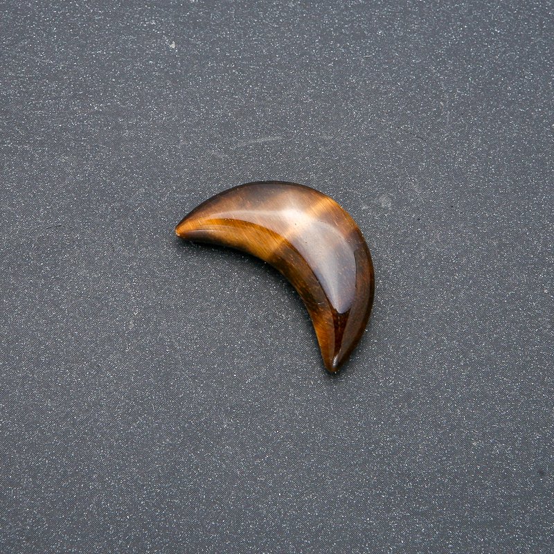 Tiger's Eye Stone Crescent Moon, 12x30x8mm (+/-), No Hole