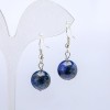 Lapis Lazuli Earrings, Smooth Round, Diameter 10mm, Length 3.5cm
