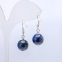 Lapis Lazuli Earrings, Smooth Round, Diameter 10mm, Length 3.5cm
