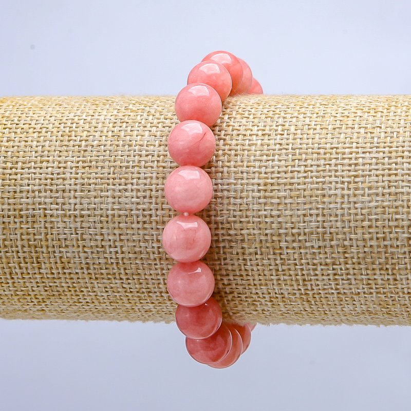 Tourmaline (Synthetic) Stone Bracelet on Elastic, Smooth Bead, Diameter 10mm, Length 18cm
