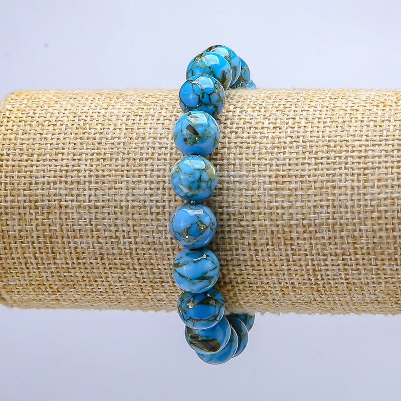 Imperial Jasper (Pressed) Smooth Bead Bracelet on Elastic Band, Diameter 12mm+/-, Length 18cm+